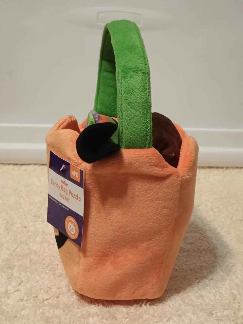 4 Piece Halloween Candy Bag Puzzle Plush Dog Toy